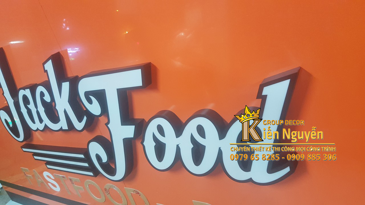 Bảng hiệu Alu chữ nổi - tiệm fastfood