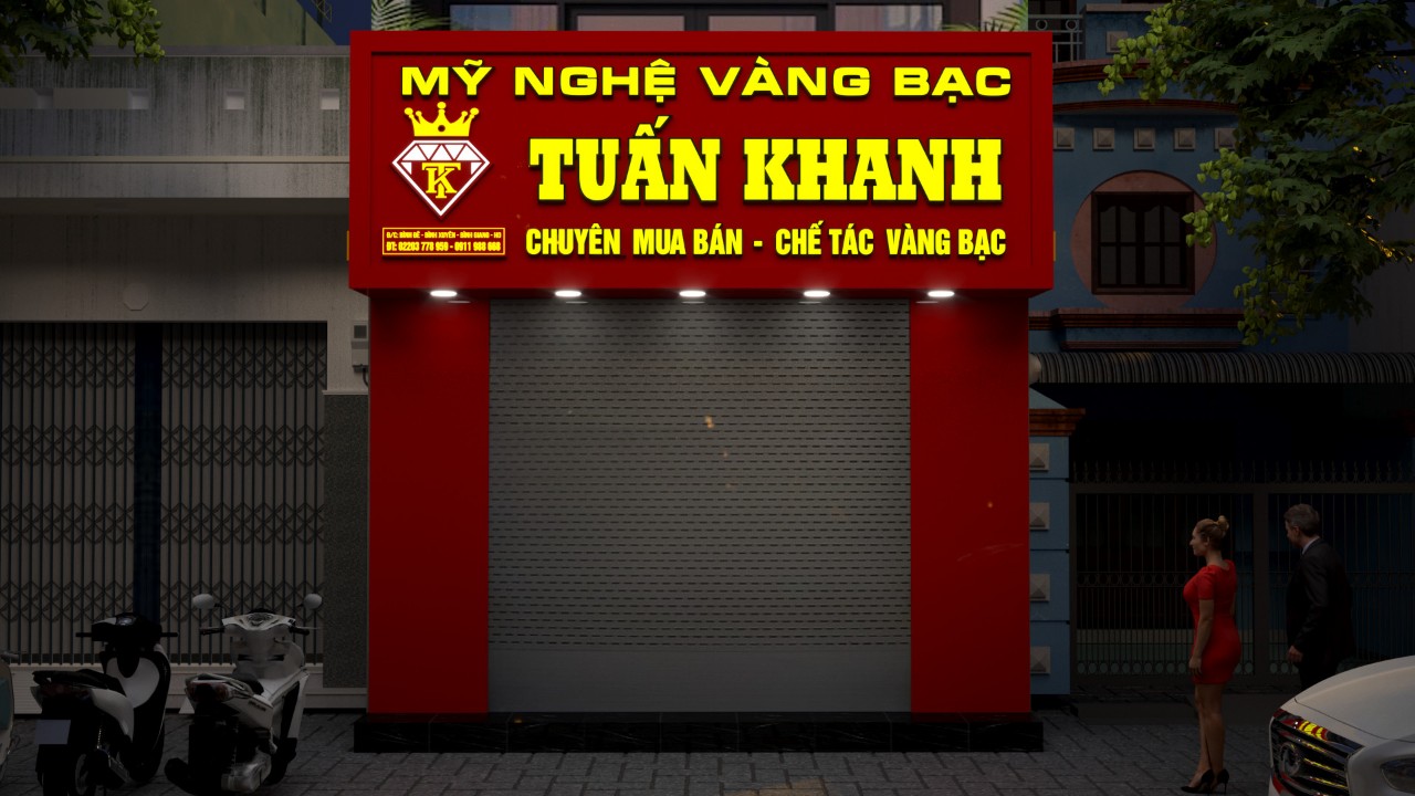 Bảng hiệu tiệm vàng Tuấn Khanh