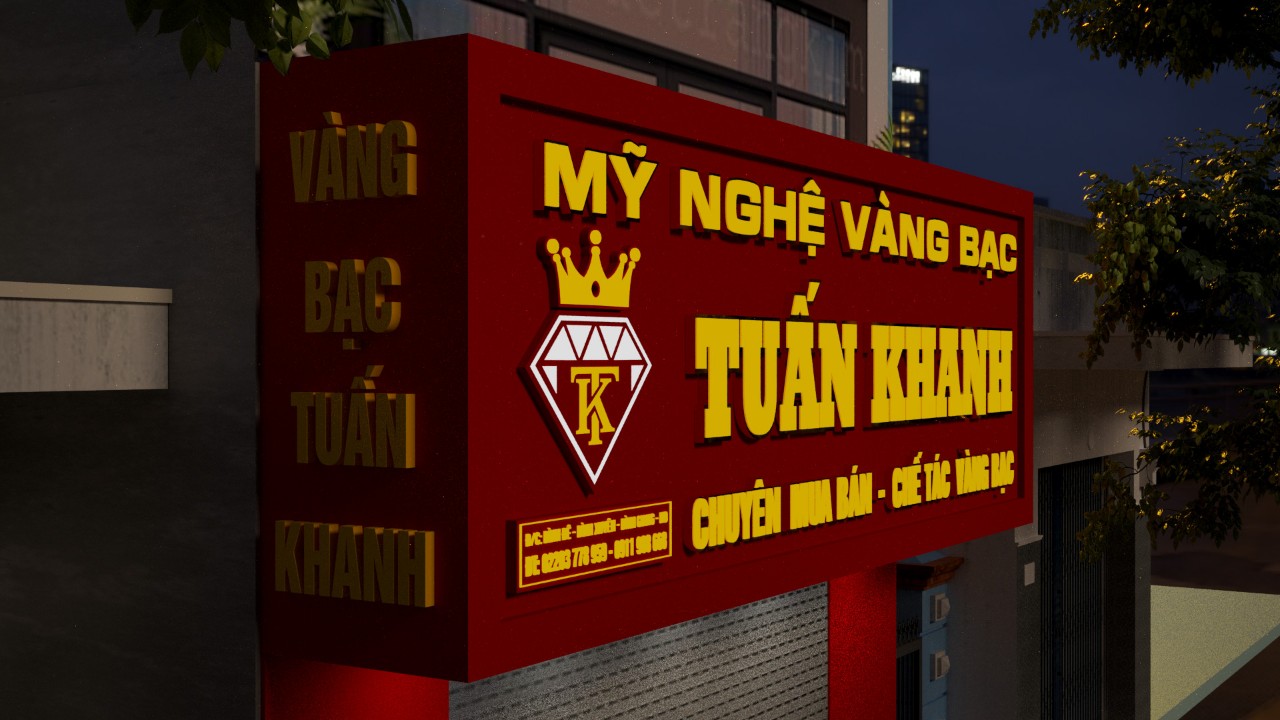 Bảng hiệu tiệm vàng Tuấn Khanh