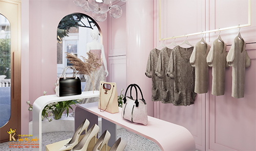 Shop thời trang Nữ tông màu hồng phấn