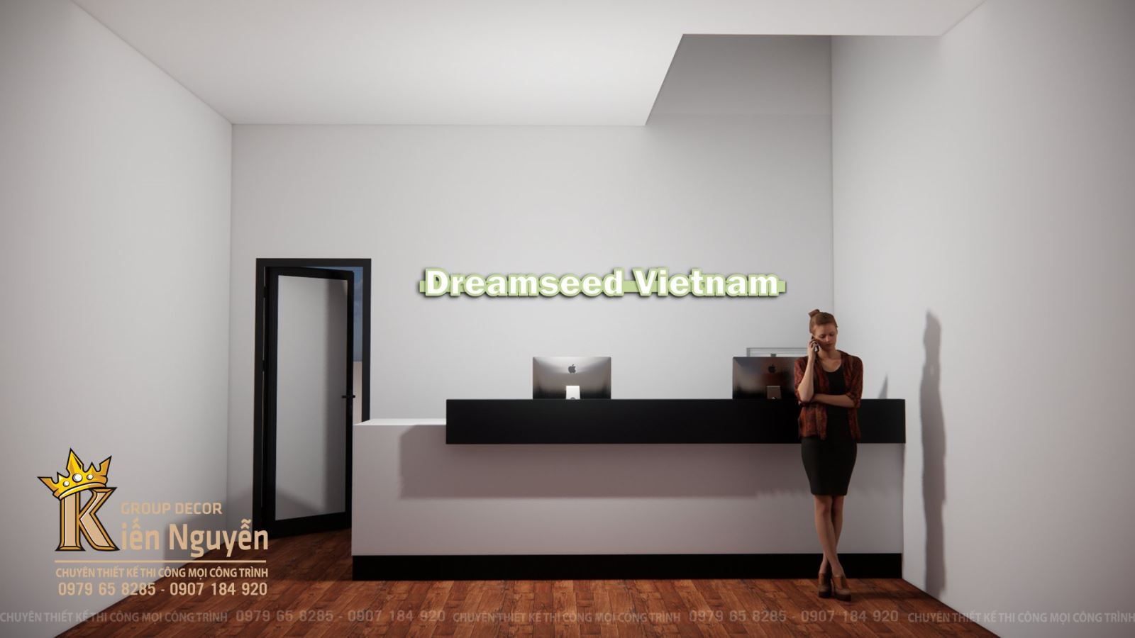 Vách tiếp tân công ty Dreamseed Việt Nam