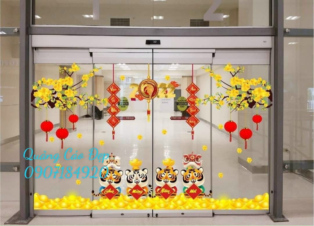 Trang Trí Tết Cửa Kính dán decal