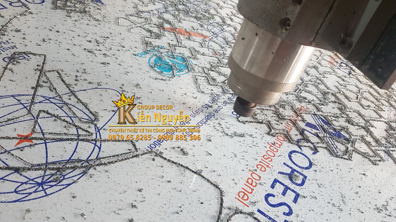 Gia công cắt CNC vách Alu trang trí