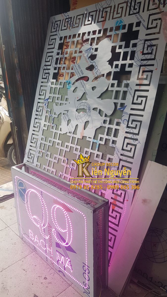 Gia công cắt CNC vách Alu trang trí