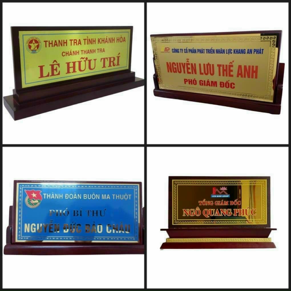 kệ mica gỗ ghi chức danh