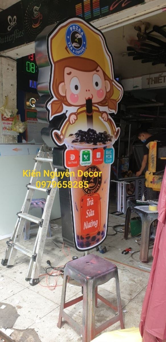 Hộp đèn Ly Trà Sữa để Bàn