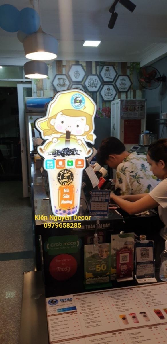 Hộp đèn Ly Trà Sữa để Bàn