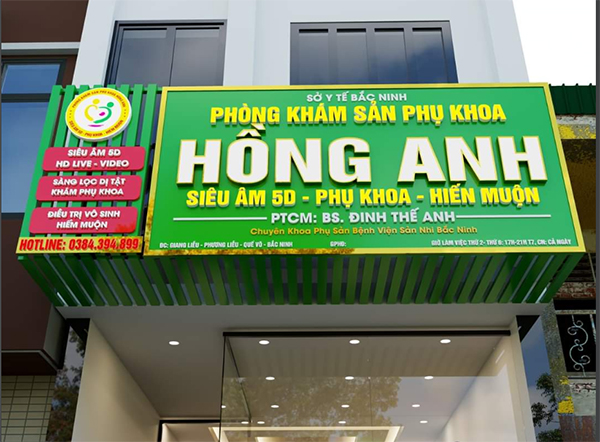 BẢNG HIỆU PHÒNG KHÁM SẢN PHỤ KHOA  HỒNG ANH
