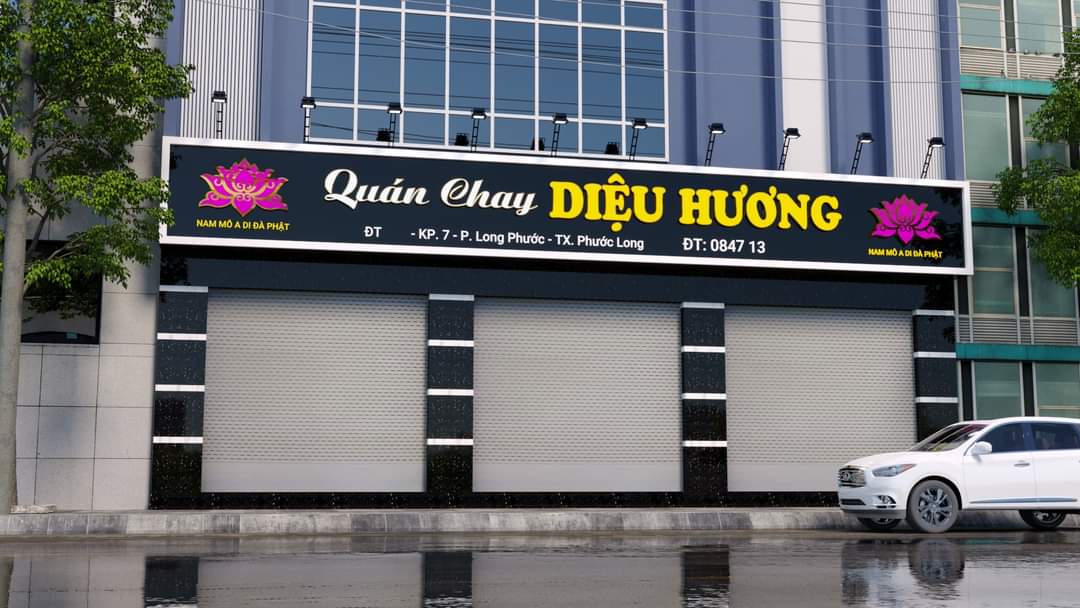 Bảng hiệu Quán Chay Diêu Hương