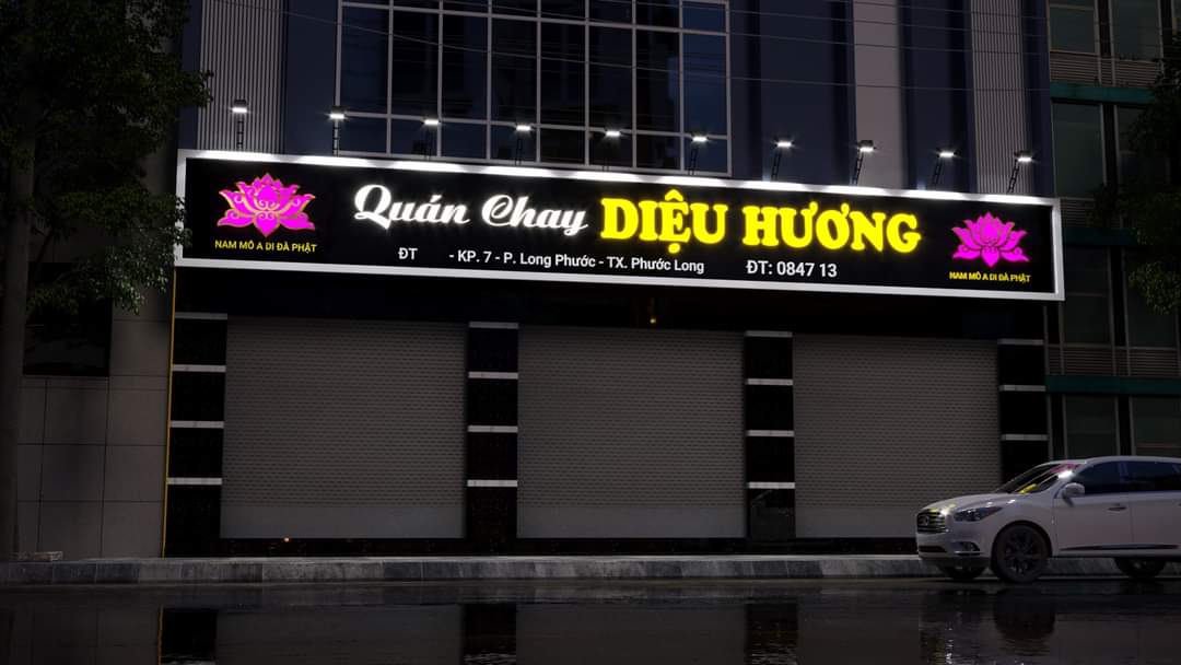 Bảng hiệu Quán Chay Diêu Hương