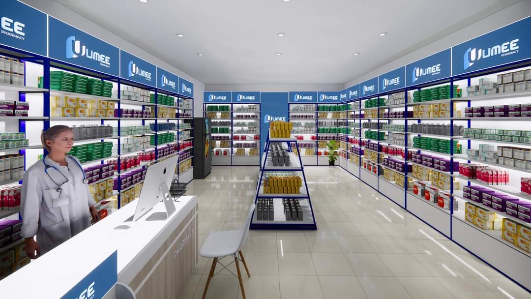 mẫu kệ sắt nhà thuốc tây