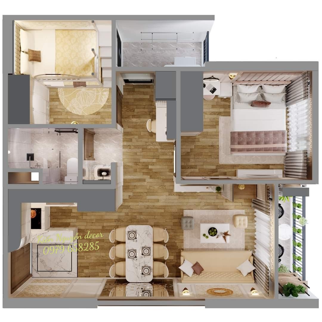 Nội thất căn hộ chung cư Belleza Q7