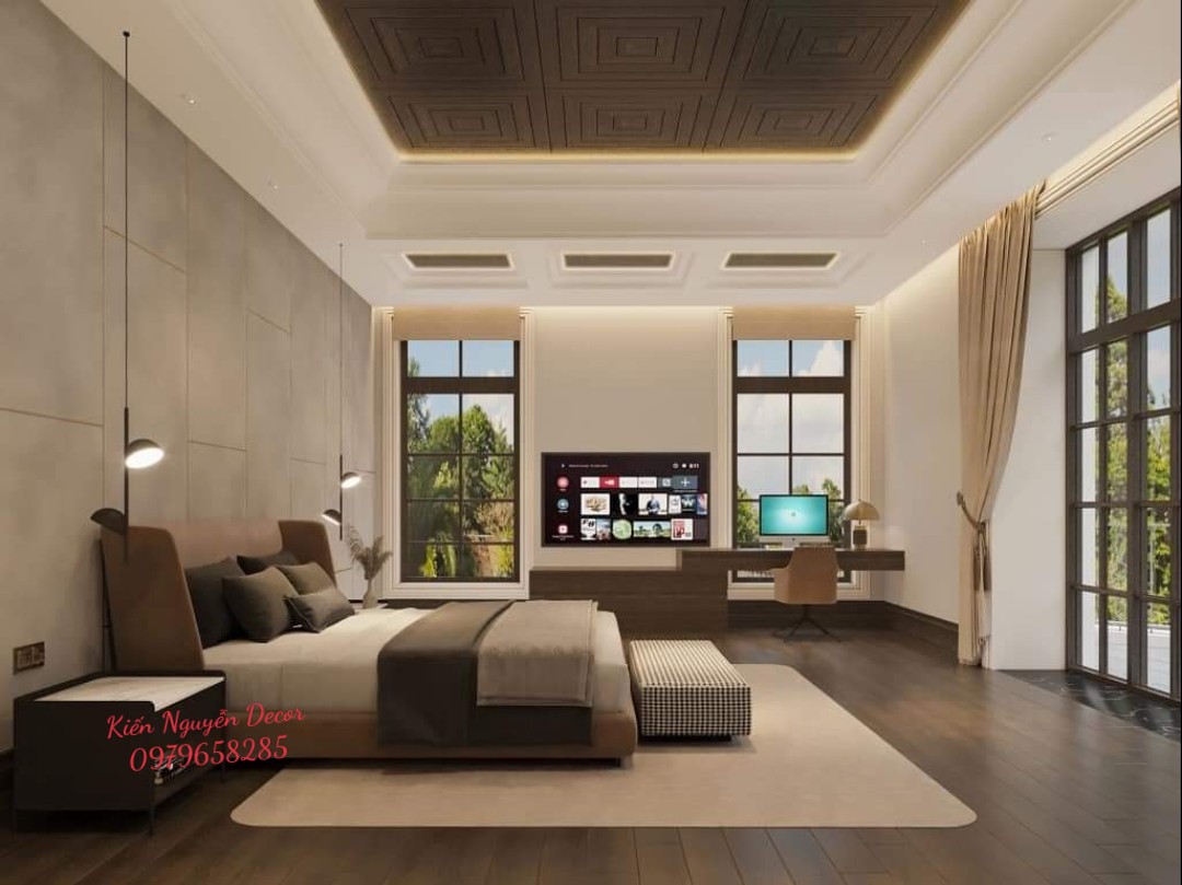Thiết kế Phòng Ngủ kết hợp phòng làm việc cao cấp