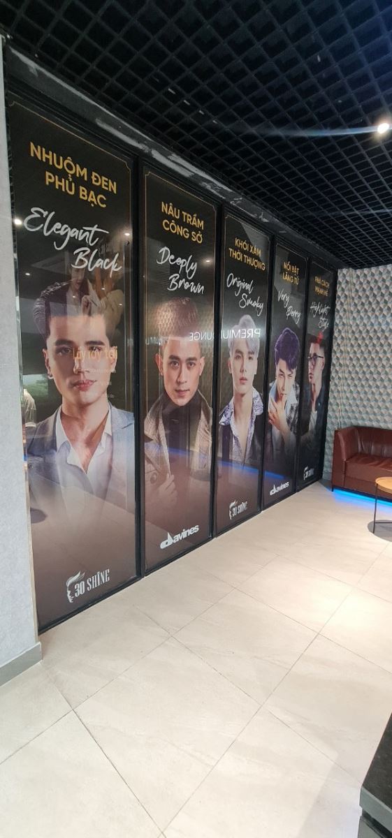 in Decal Lưới dán kính salon Tóc