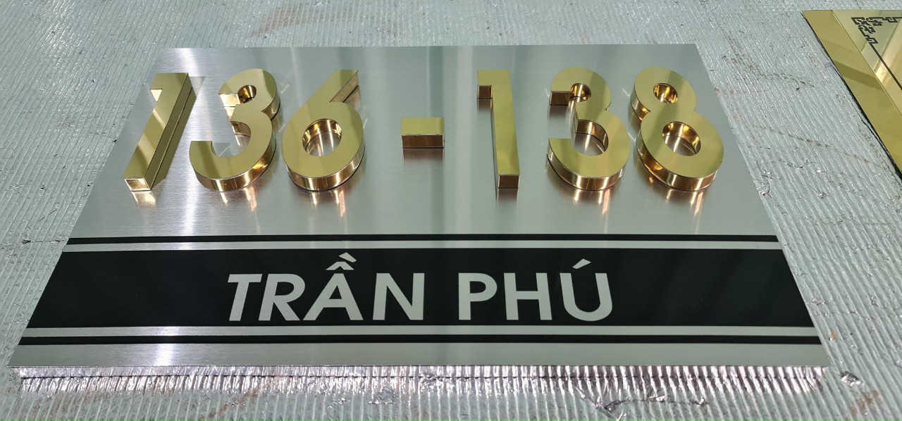 Biển số nhà Inox uốn nổi