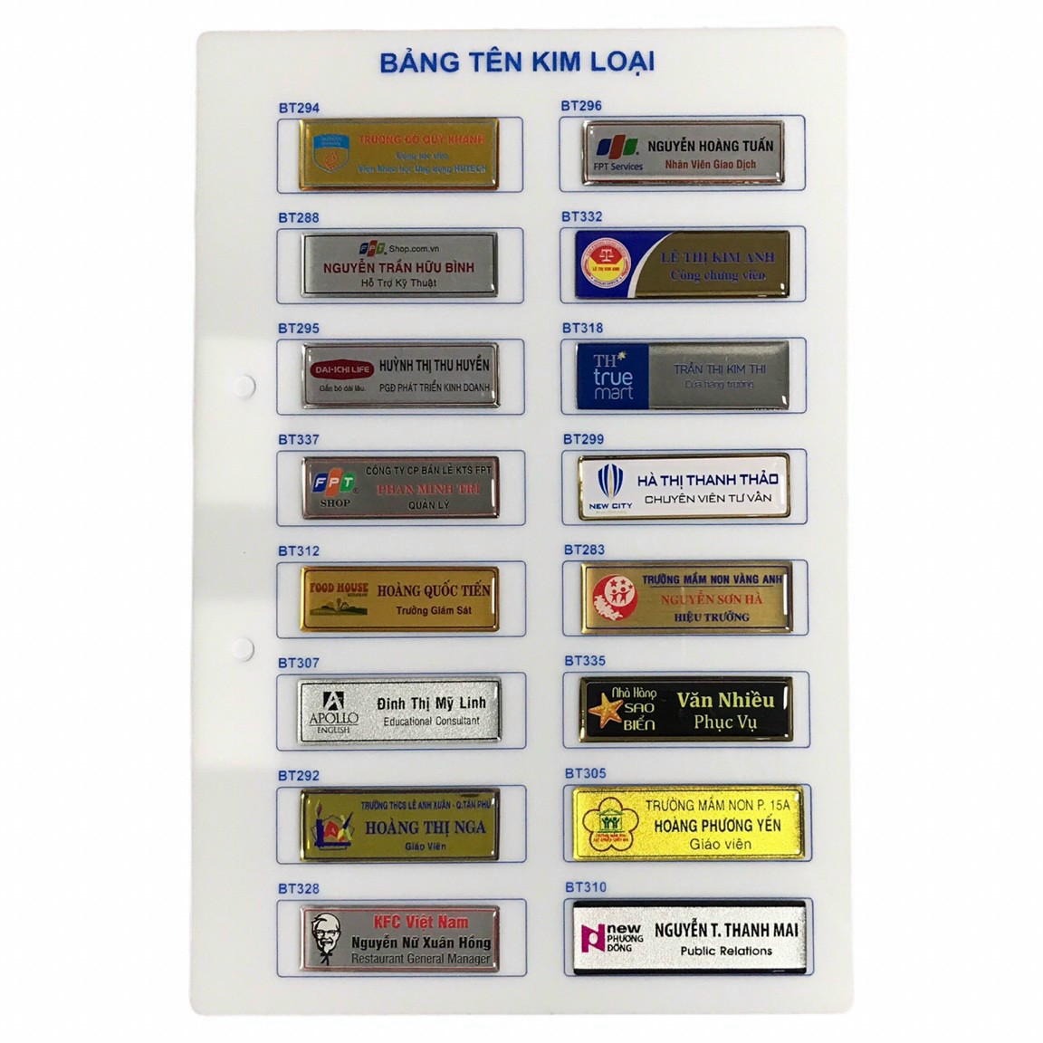 bảng tên mica