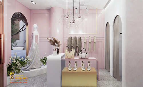 Shop thời trang Nữ tông màu hồng phấn