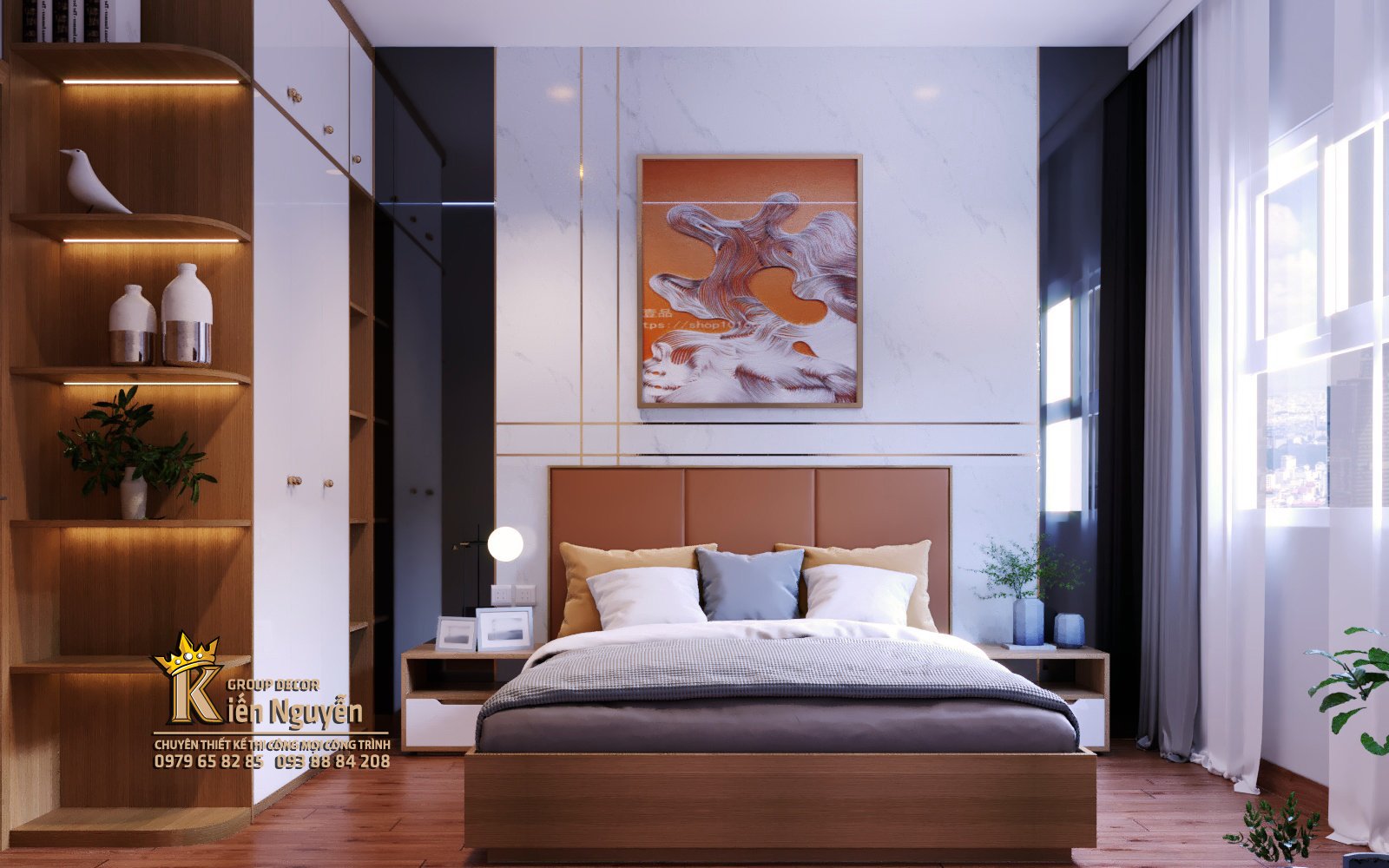 Nội thất phòng ngủ Master phong cách hiện đại Q.11 A Sơn