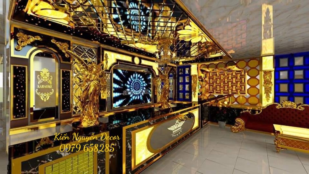 background sảnh tiếp tân karaoke tân cổ điển mẫu 002