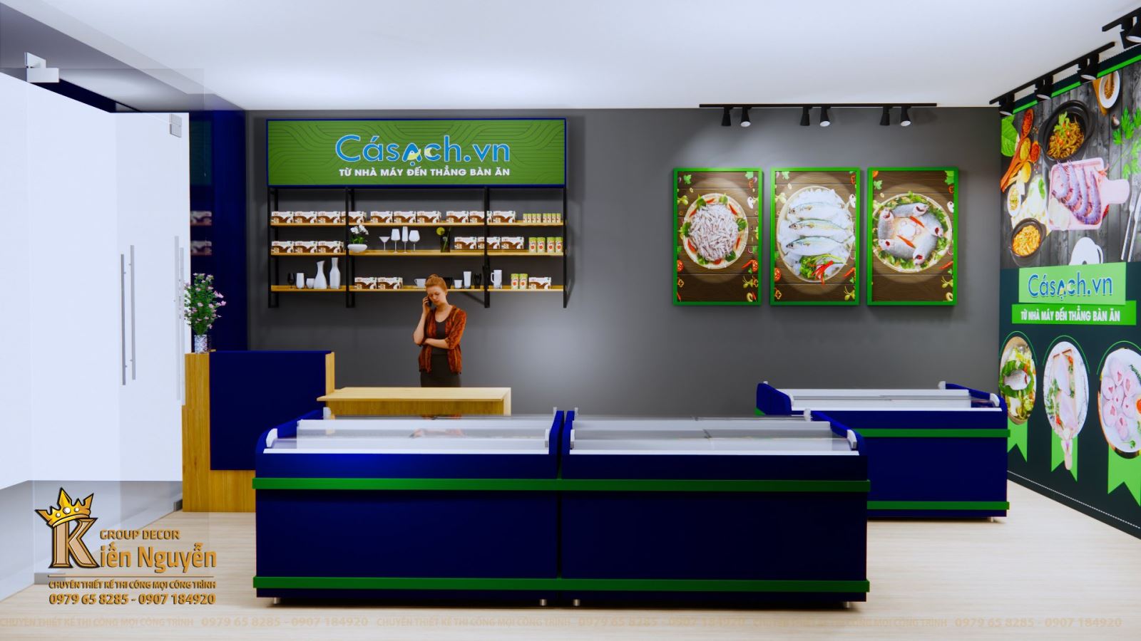 Nội thất siêu thị Cá Sạch