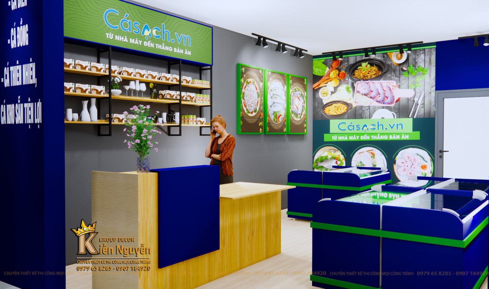 Nội thất siêu thị Cá Sạch