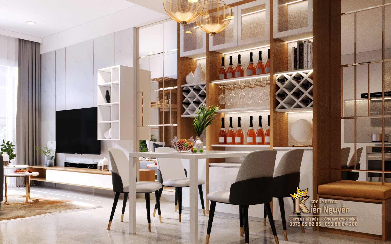 Nội thất phòng khách căn hộ chung cư Q.11 A Sơn